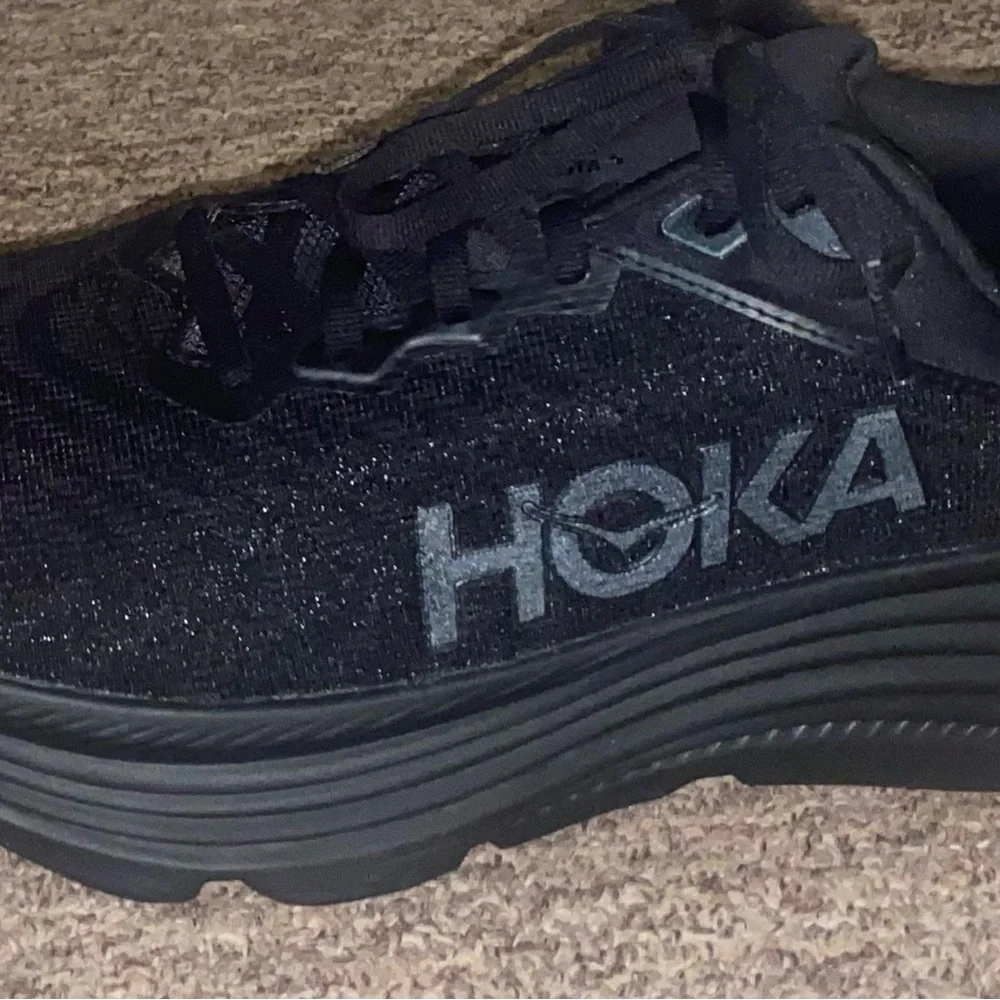 Hoka Black Athletic Shoes with Chunky Sole and Padded Collar - Picture 5 of 14